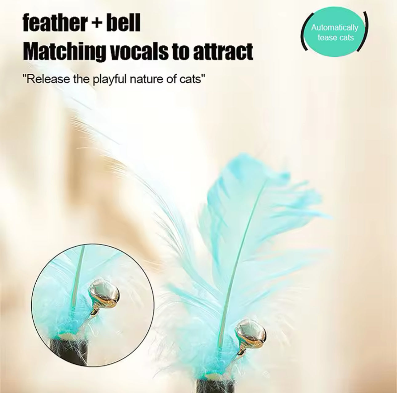 Cat Tumbler Bell Toy With Feather And Bell