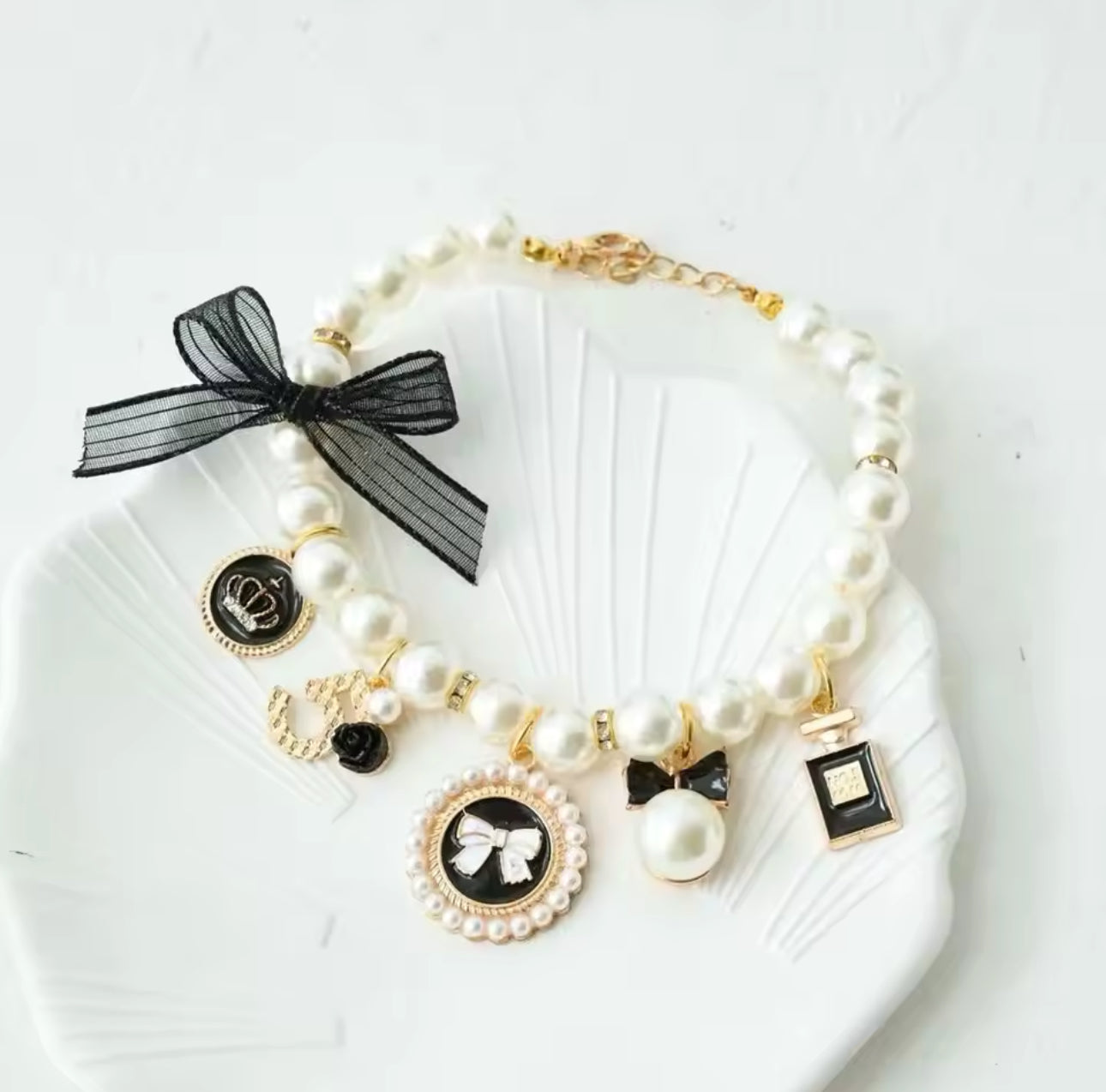 Pearl Cat Necklace Collar Costume