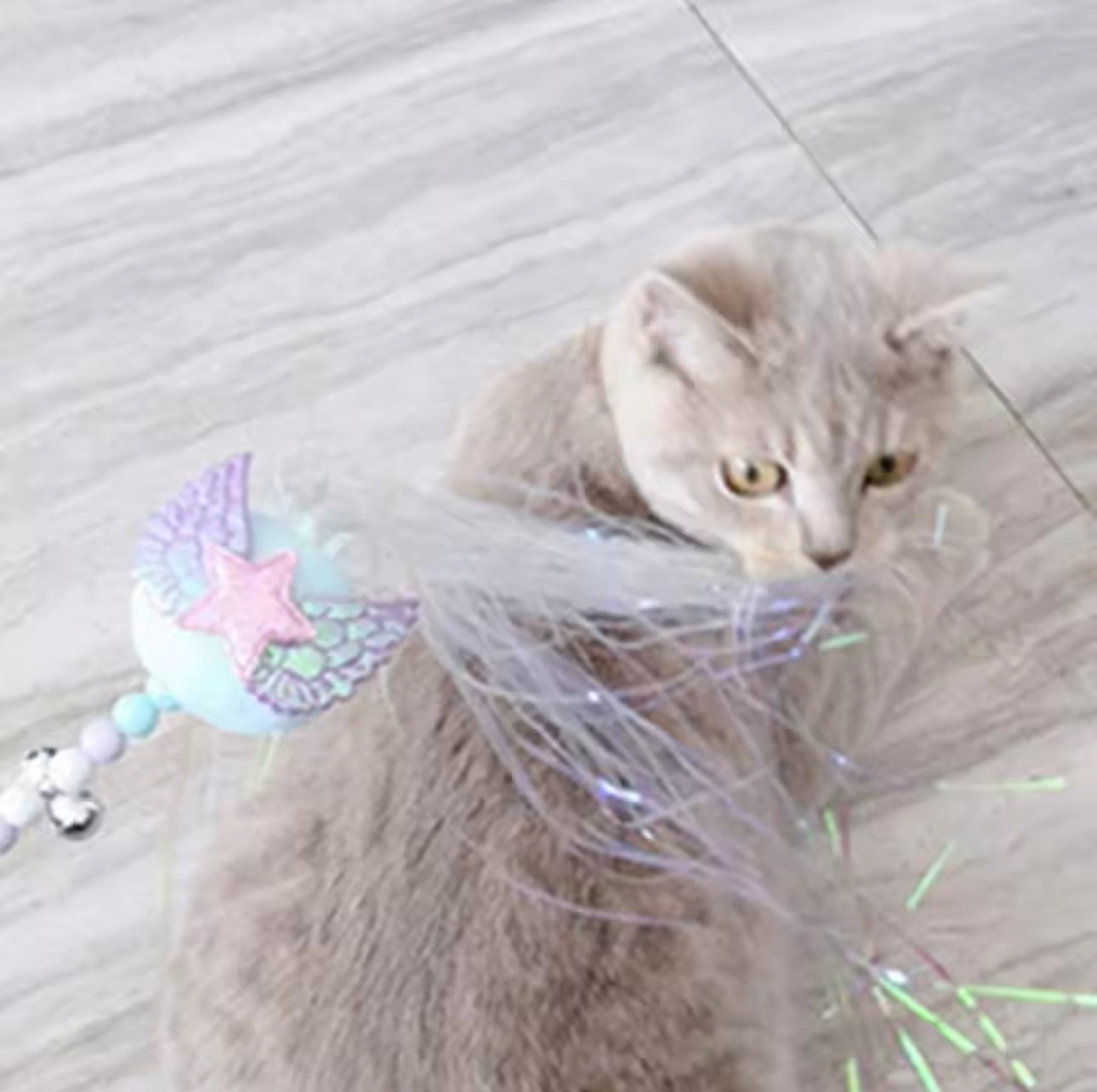 Star Wand Tinsel Cat Wand