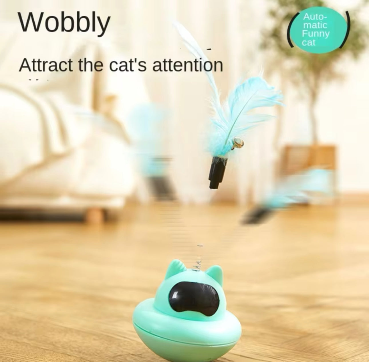 Cat Tumbler Bell Toy With Feather And Bell