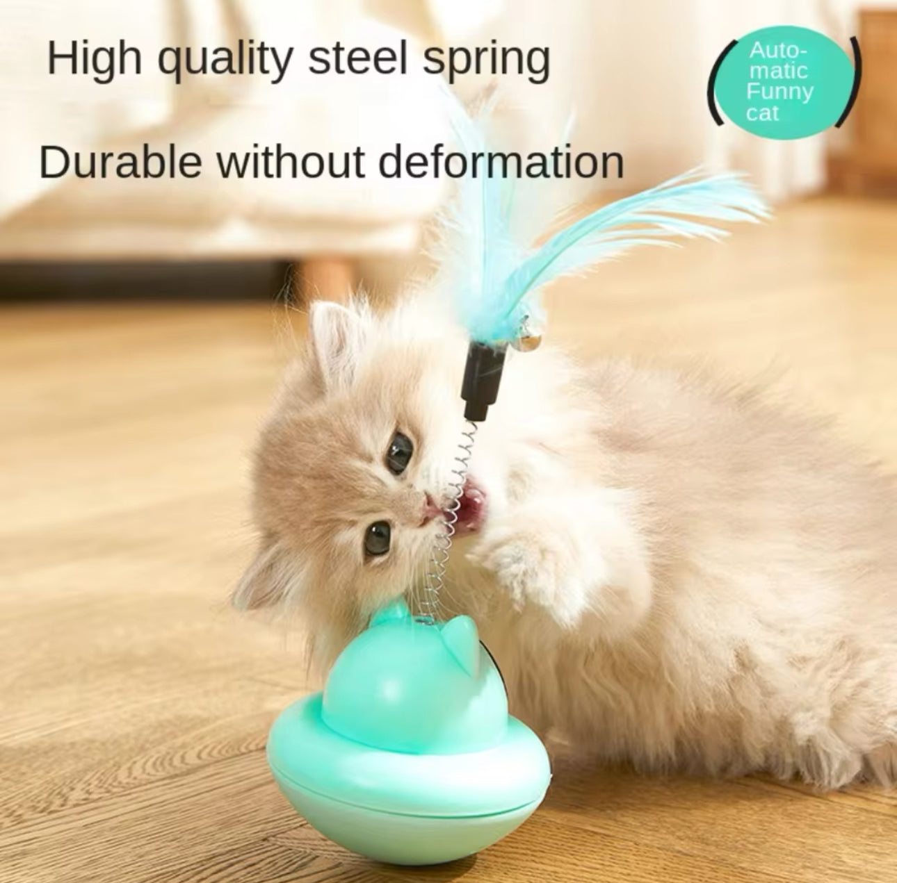 Cat Tumbler Bell Toy With Feather And Bell