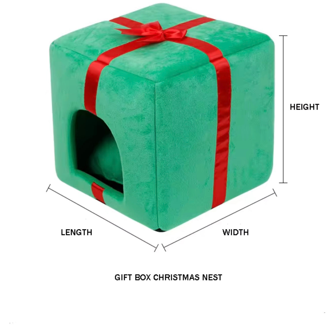 Festive Gift Box Presents Cozy Cat Bed Christmas