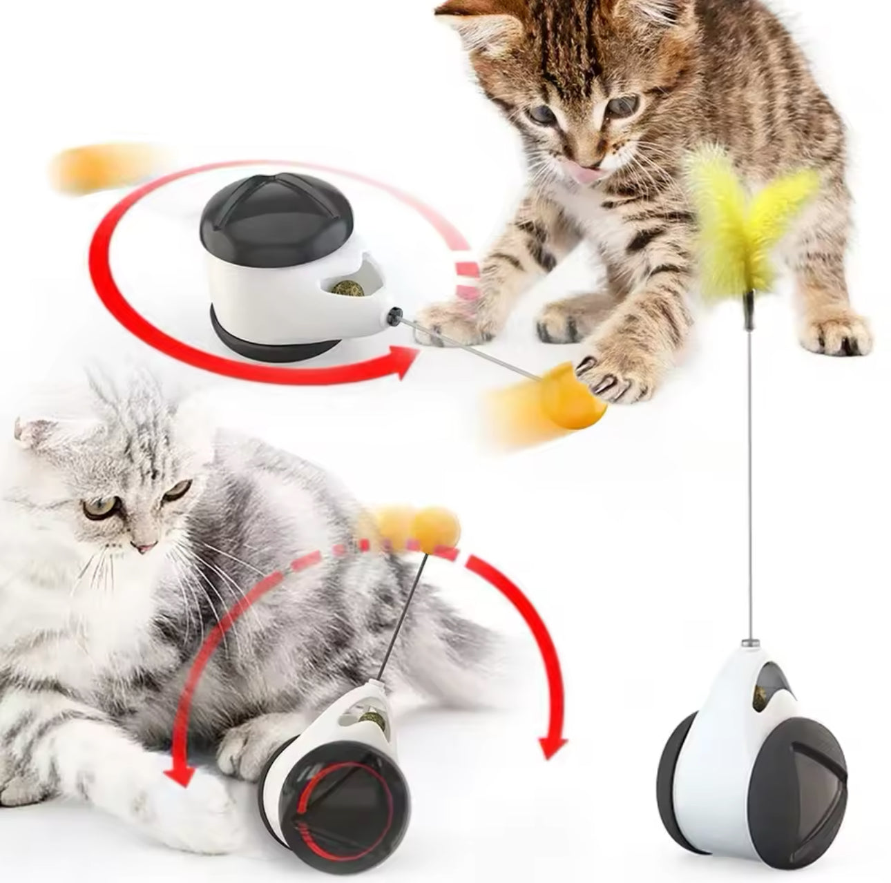 Cat Balance Tumbler Toy With Catnip and Feather