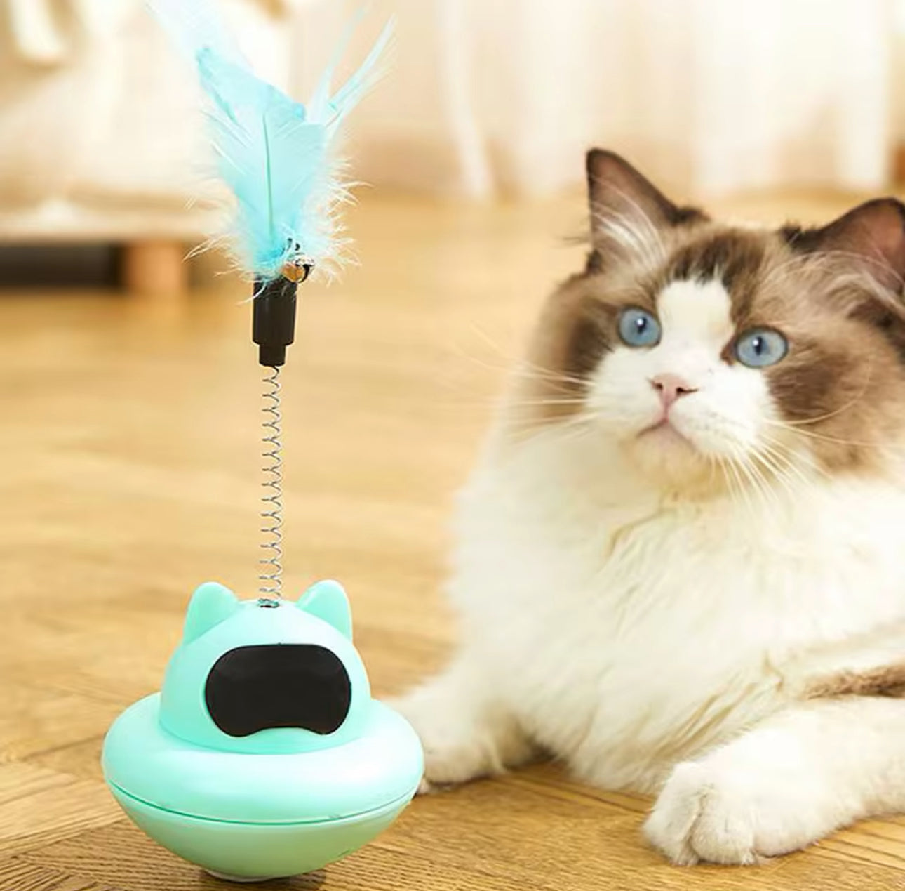 Cat Tumbler Bell Toy With Feather And Bell