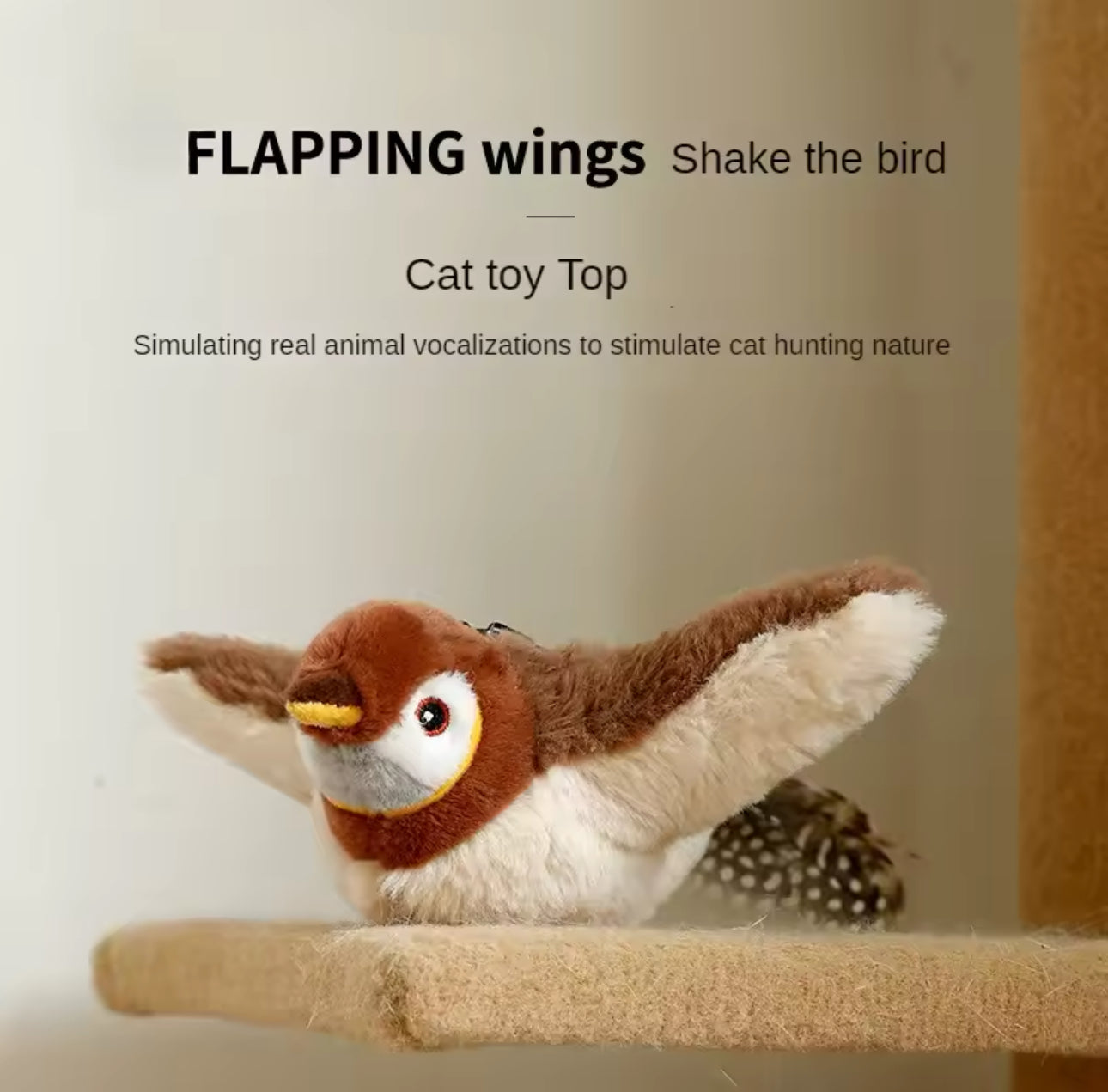 Electric Rechargeable Bird Cat Toy - Flapping Wings