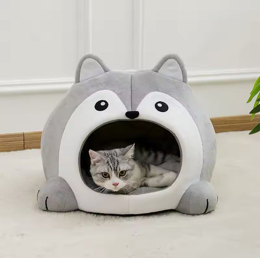 Grey Wolf Cozy Cat Bed (Large)