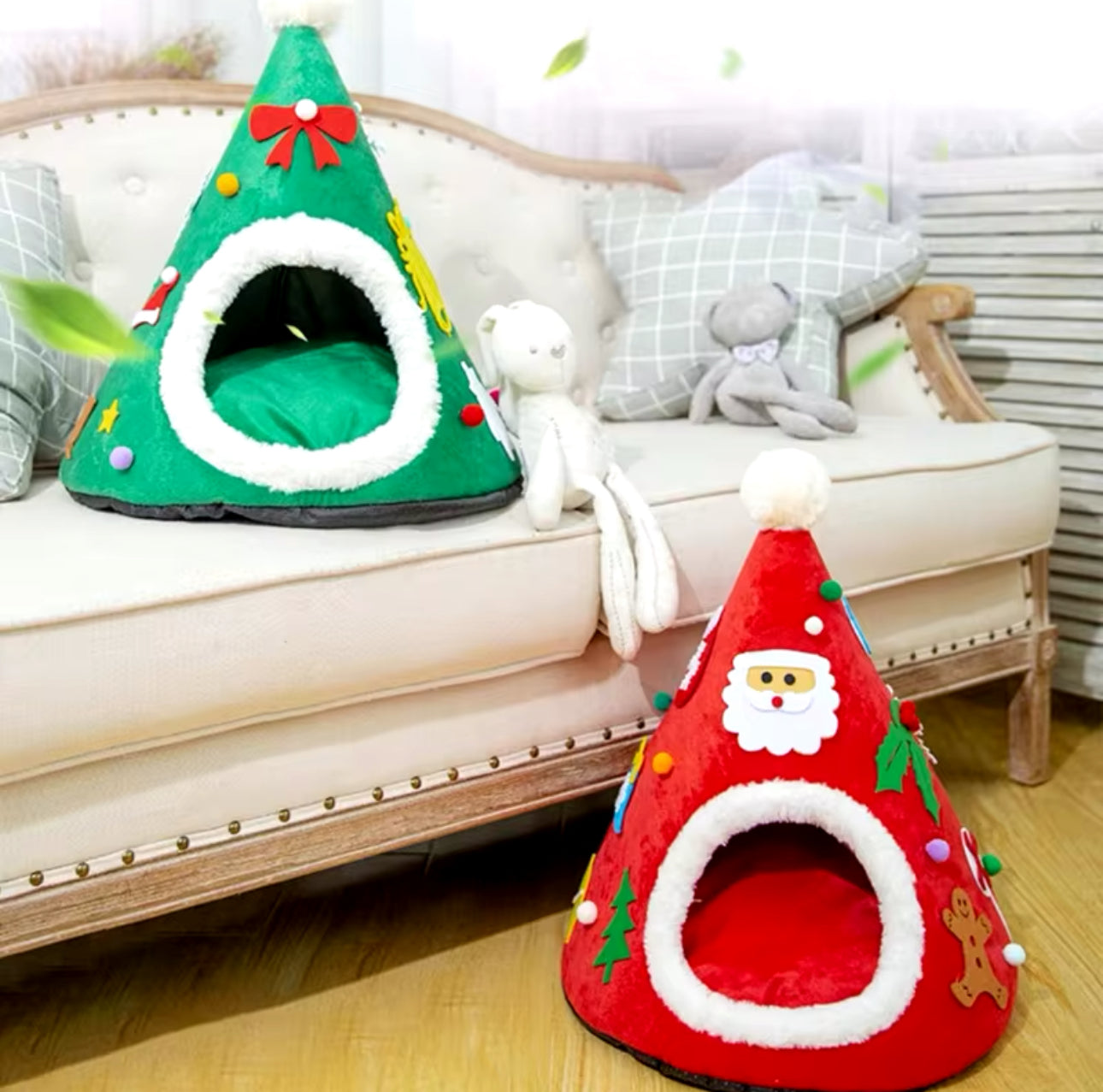 Christmas Cat Bed Hut House