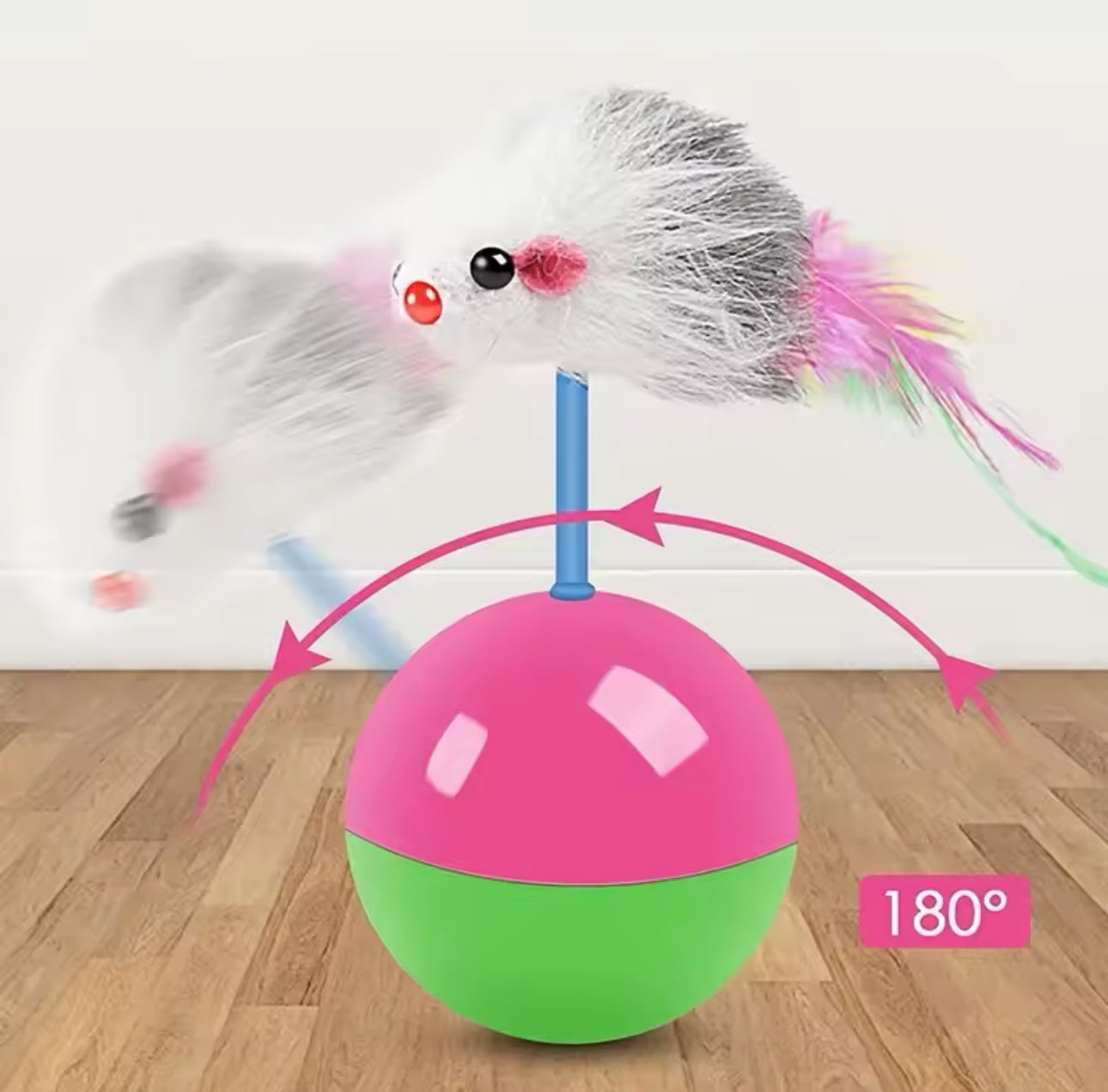 Mouse Balance Tumbler Ball Cat Toy Feather