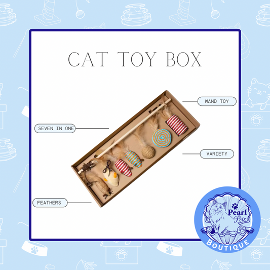 Cat Toy Box 7 In 1 - Mouse Feather Toys