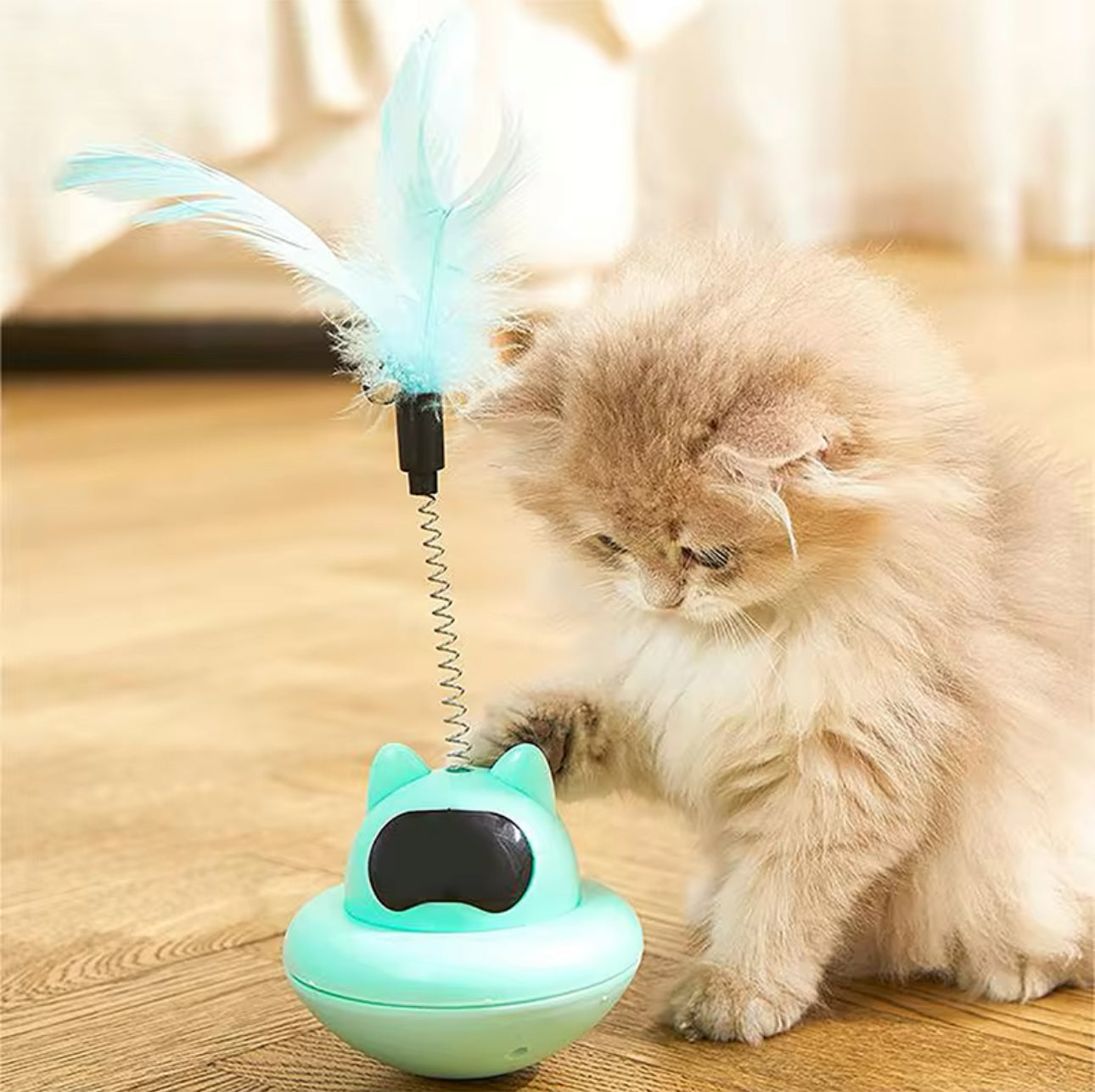 Cat Tumbler Bell Toy With Feather And Bell