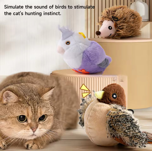 Cat Toy Bird with Sound Feather Game Interactive Animals