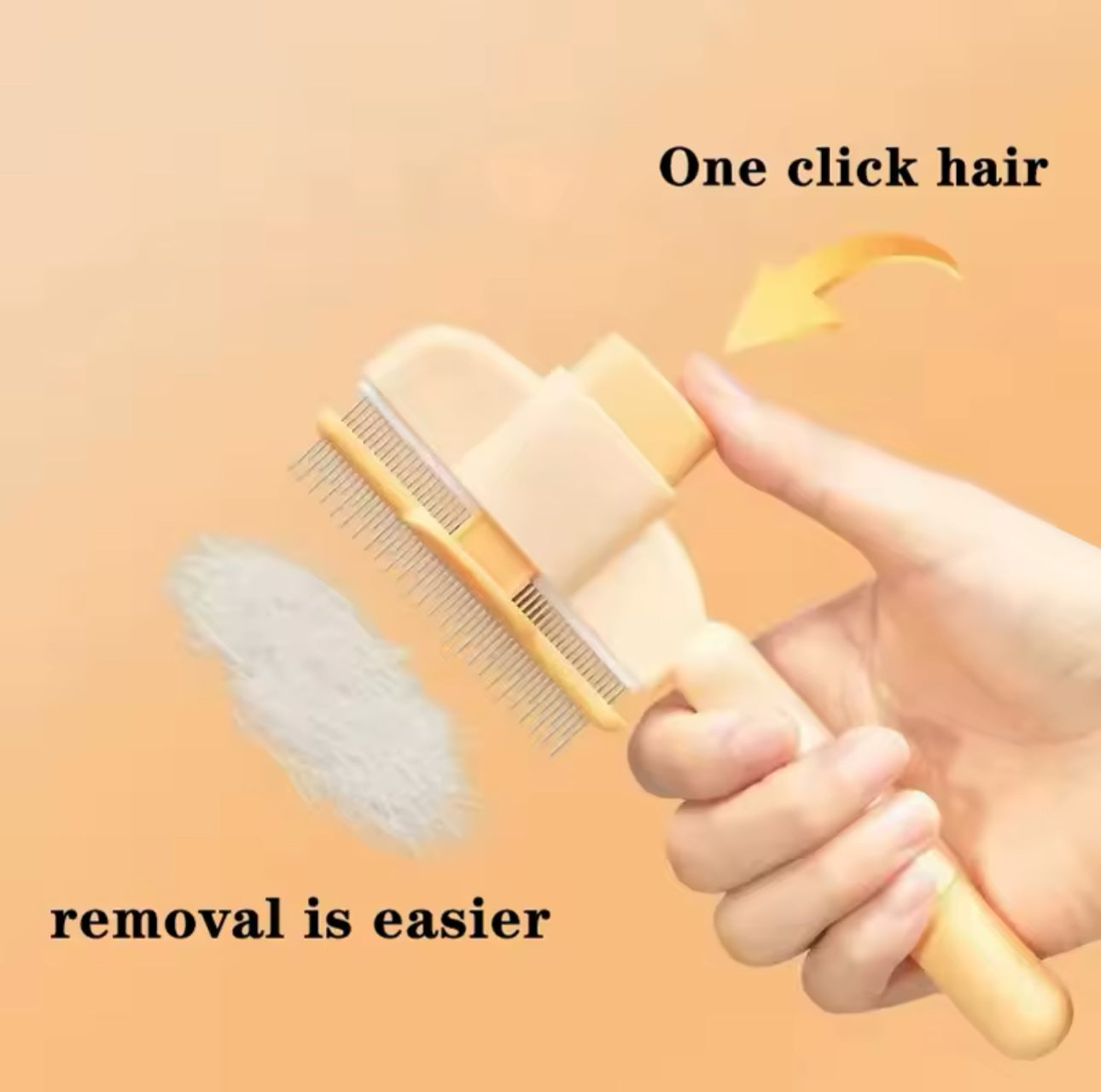 Comb Brush - Easy Cleaning Button