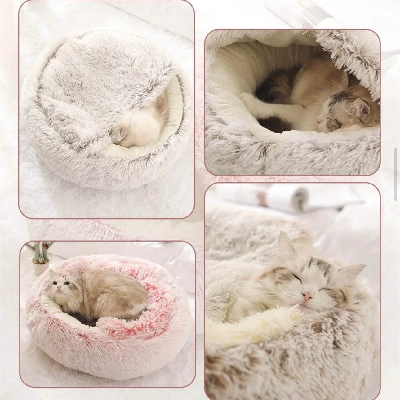 Fluffy Plush Cat Bed