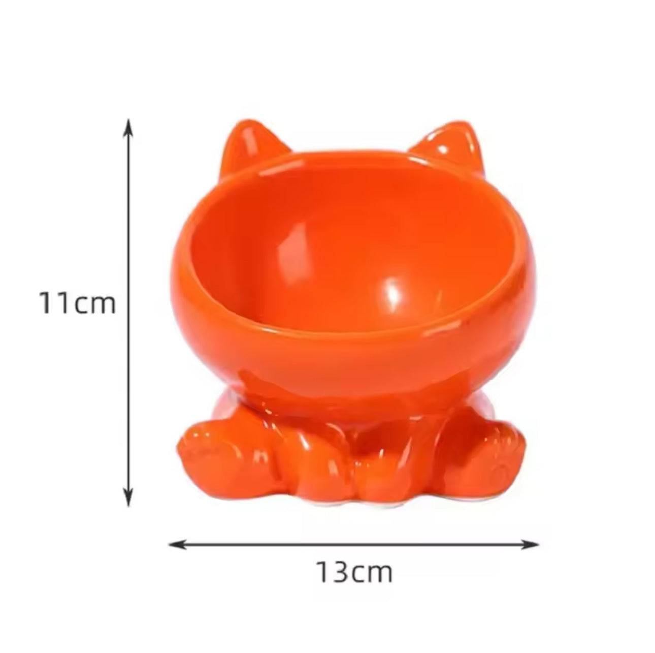 Ceramic Cat Bowl Raised