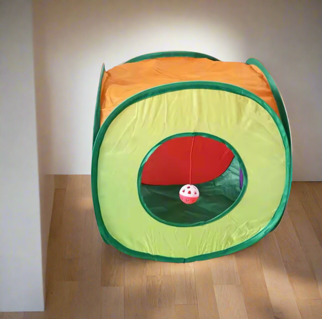 Square Cat Tunnel with Ball - Cat Toy Game