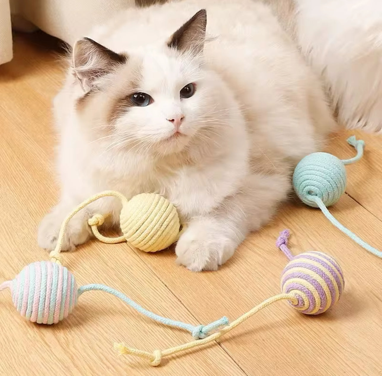 Colourful Rope Balls With Yarn String