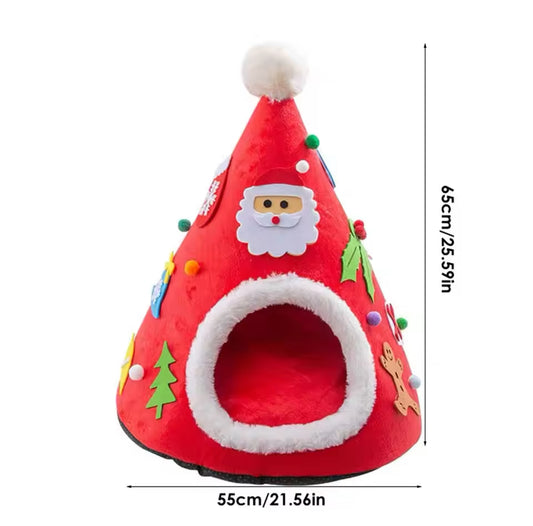 Christmas Cat Bed Hut House