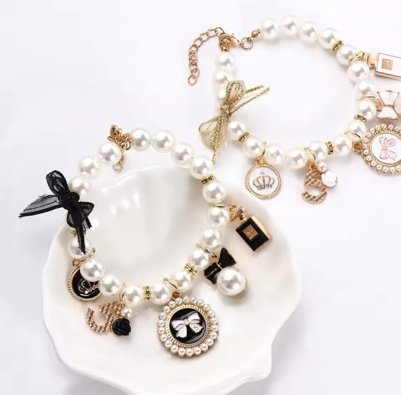 Pearl Cat Necklace Collar Costume