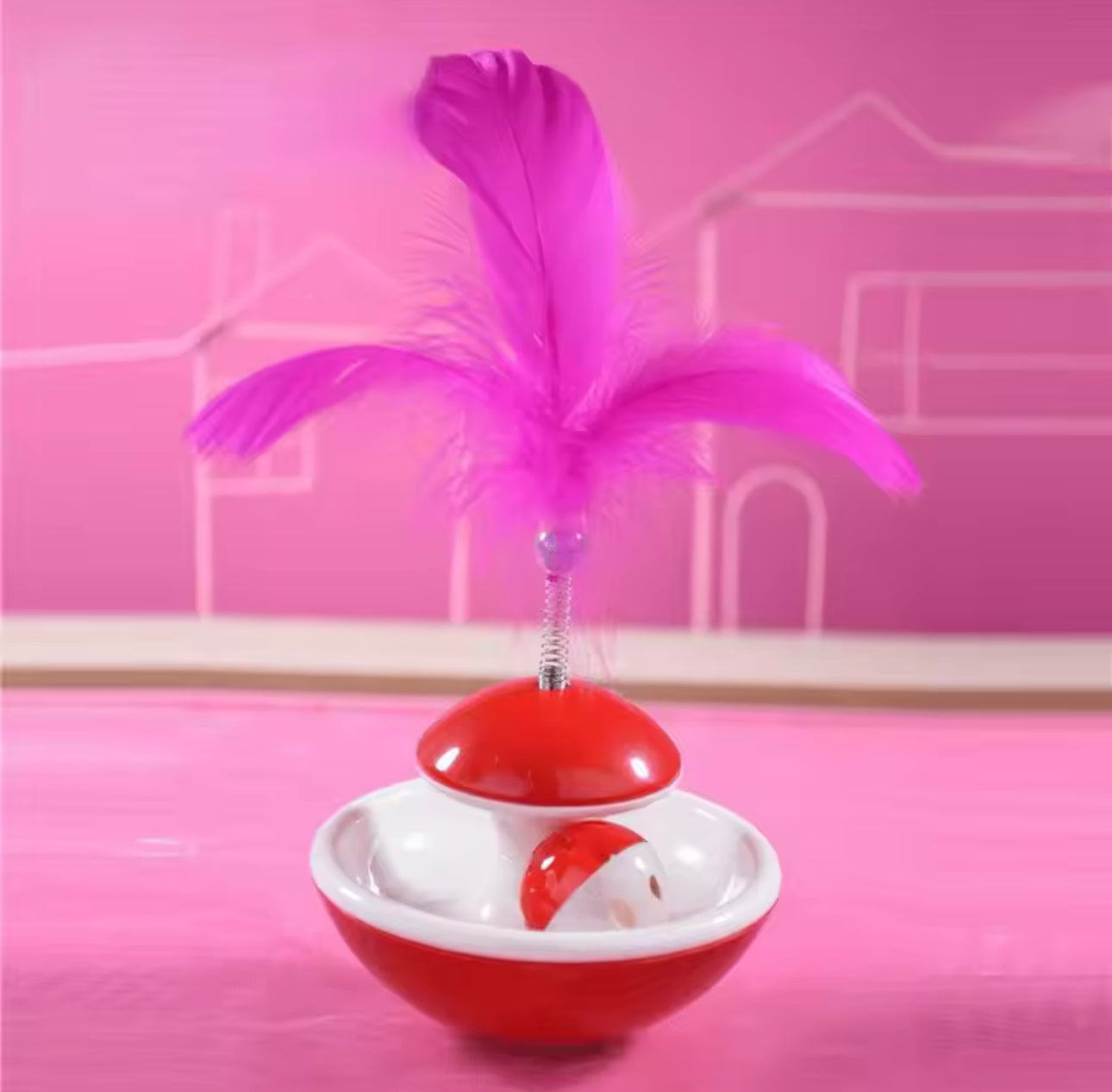 Feather Bell Tumbler Tower Toy