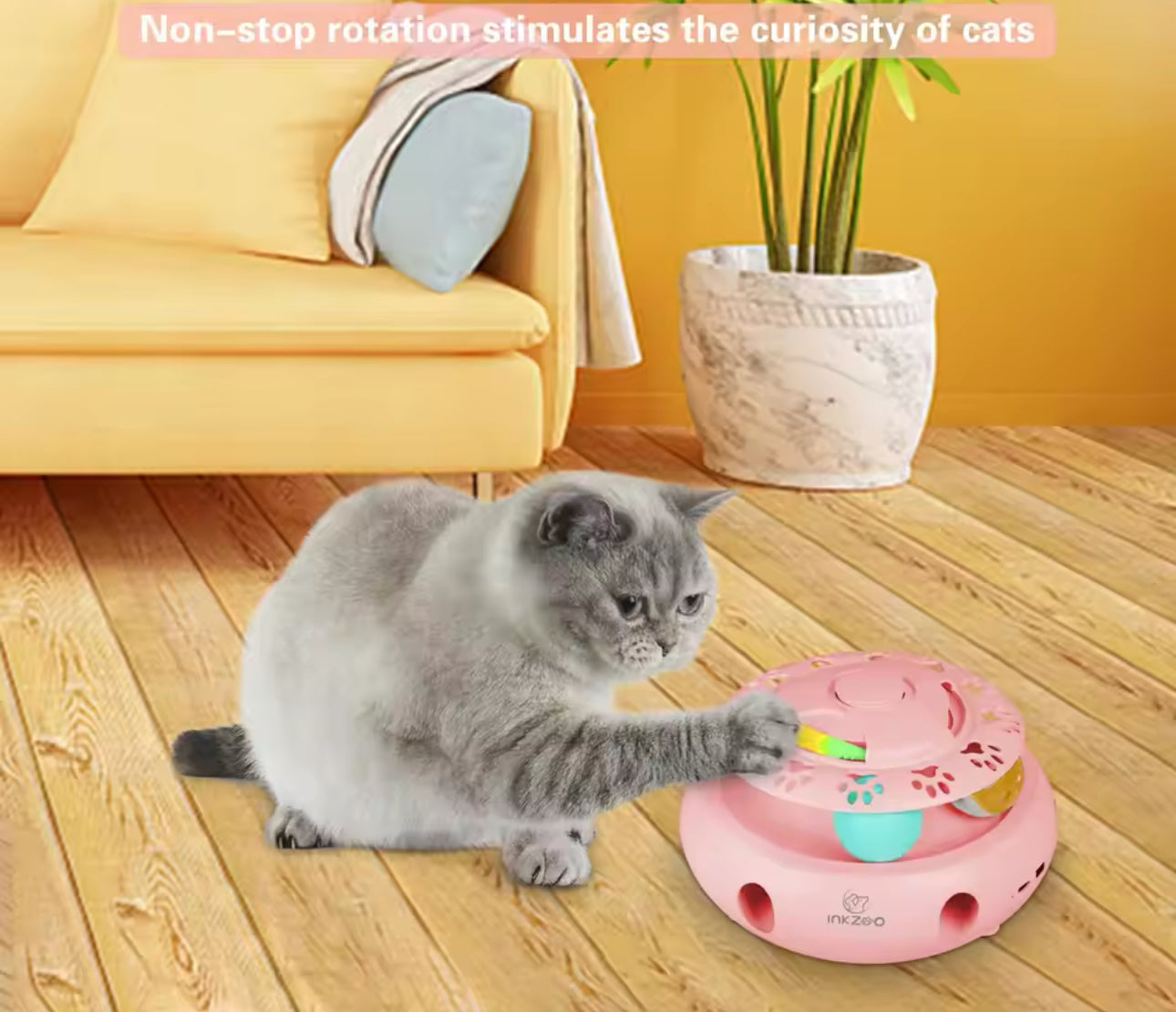 4-1 Rechargable Smart Cat Tower - Butterfly Teaser Wand Feather, Ball Game, Chase