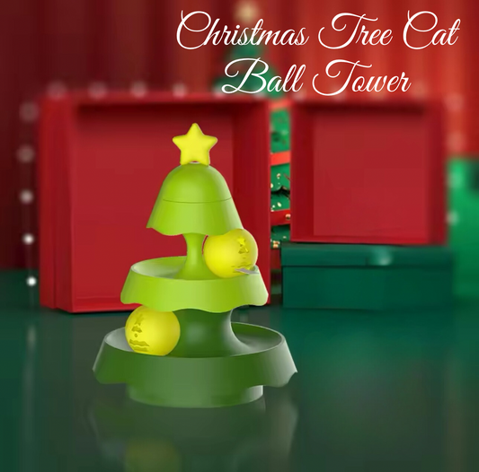 Christmas Tree Cat Tower Ball Game 2 Layers Glow Up Ball