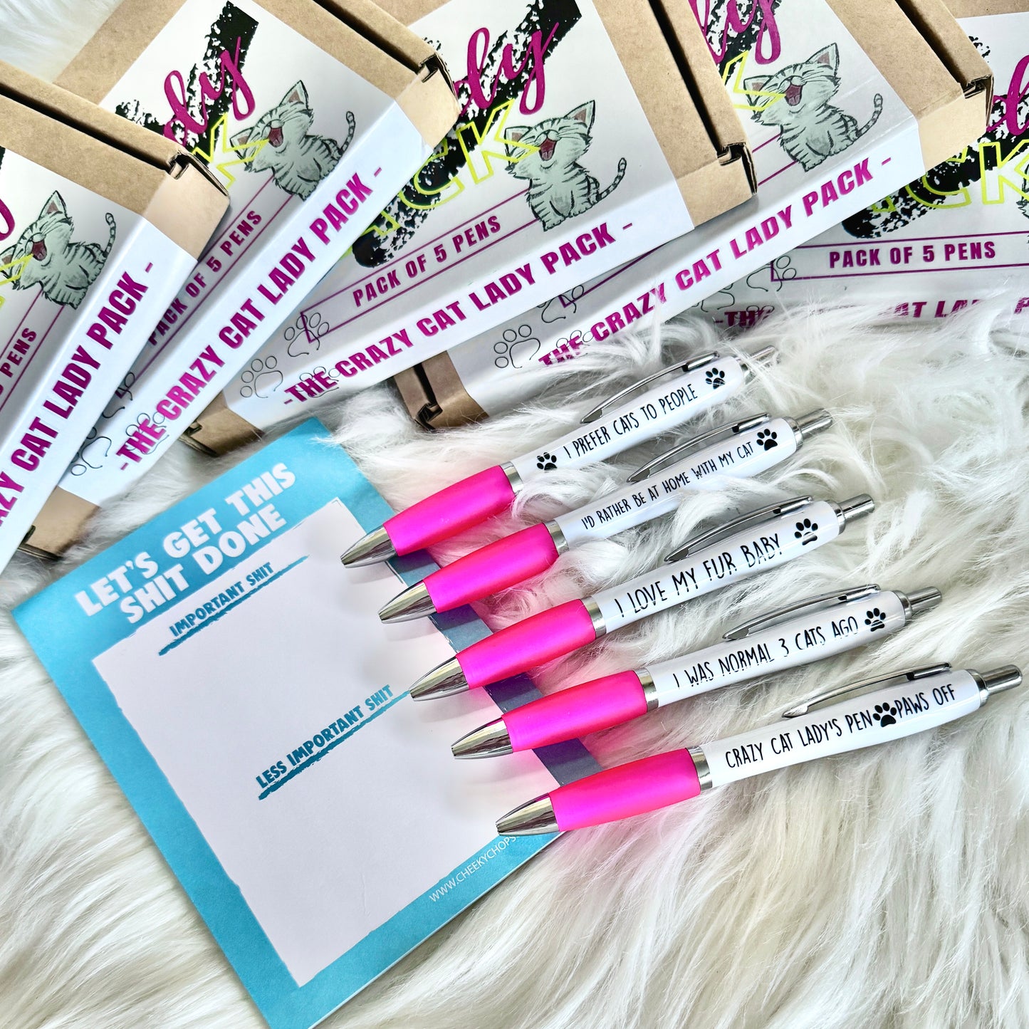 The Cat Lady Pen Pack - Gift Box (Includes Notepad)