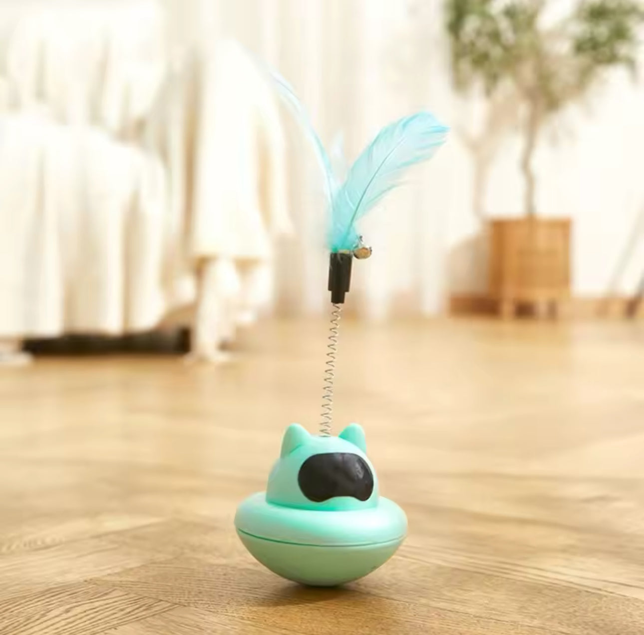 Cat Tumbler Bell Toy With Feather And Bell