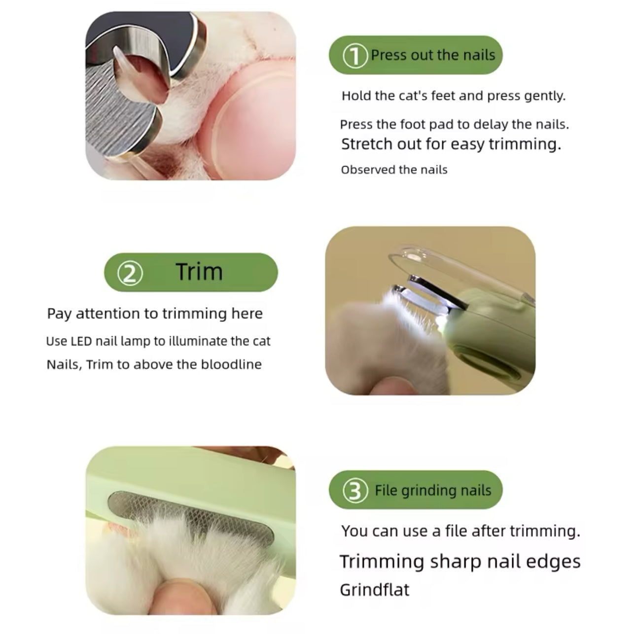 LED Cat Nail Clippers Trim