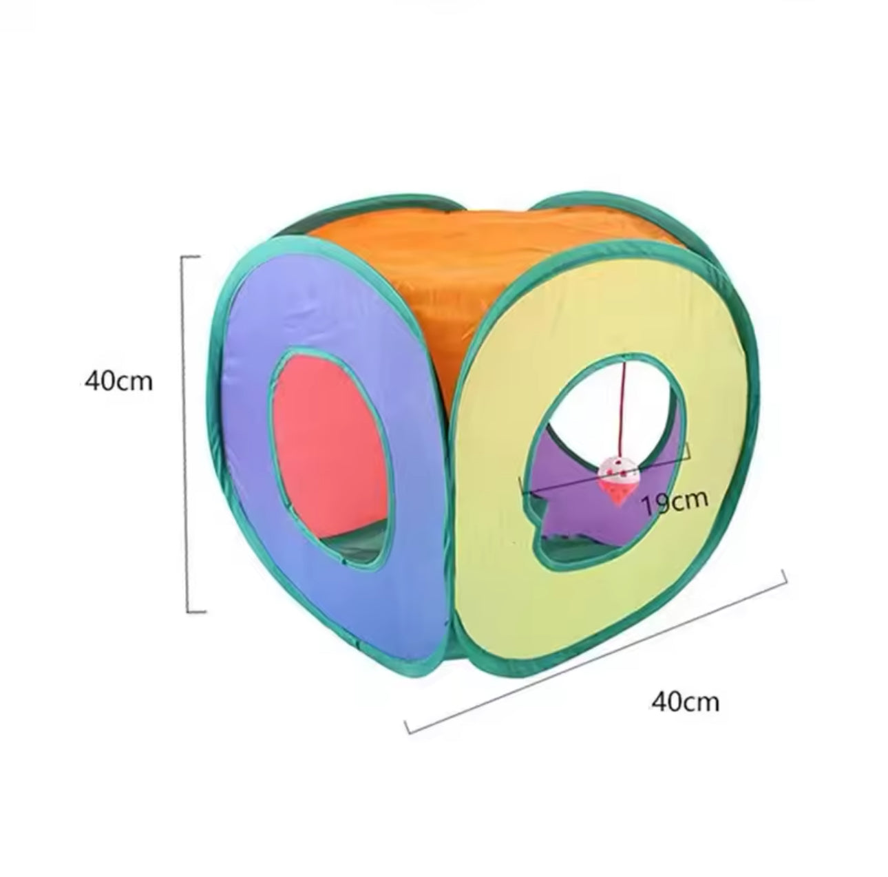 Square Cat Tunnel with Ball - Cat Toy Game