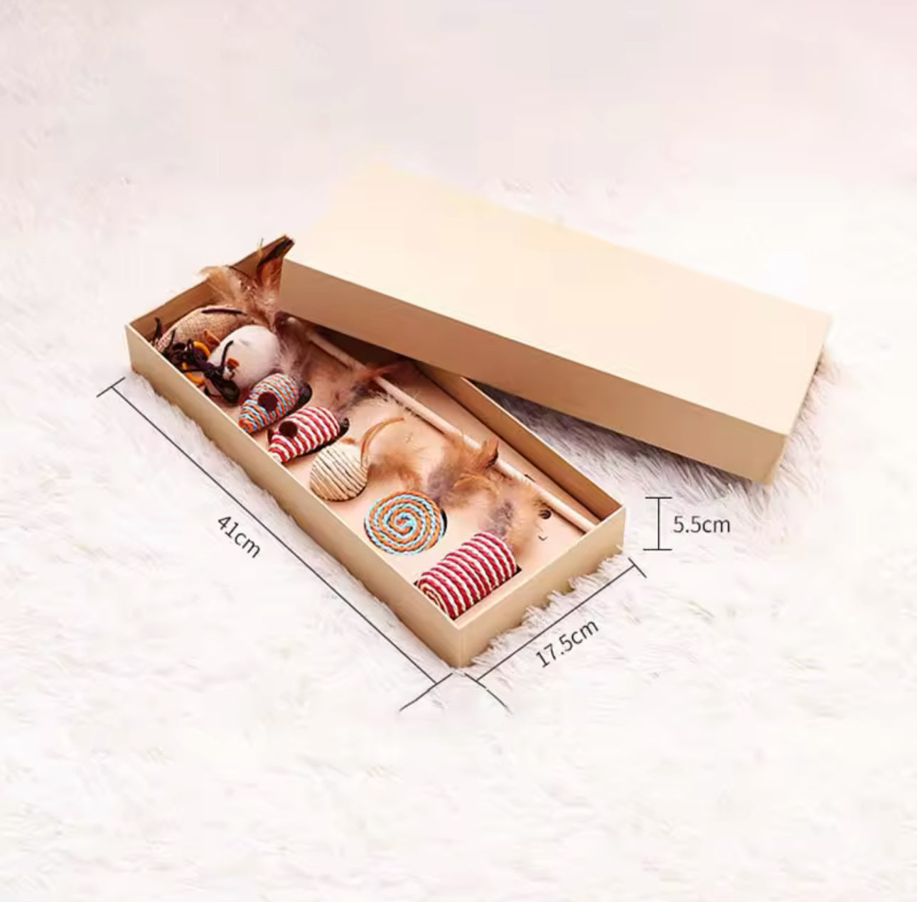 Cat Toy Box 7 In 1 - Mouse Feather Toys