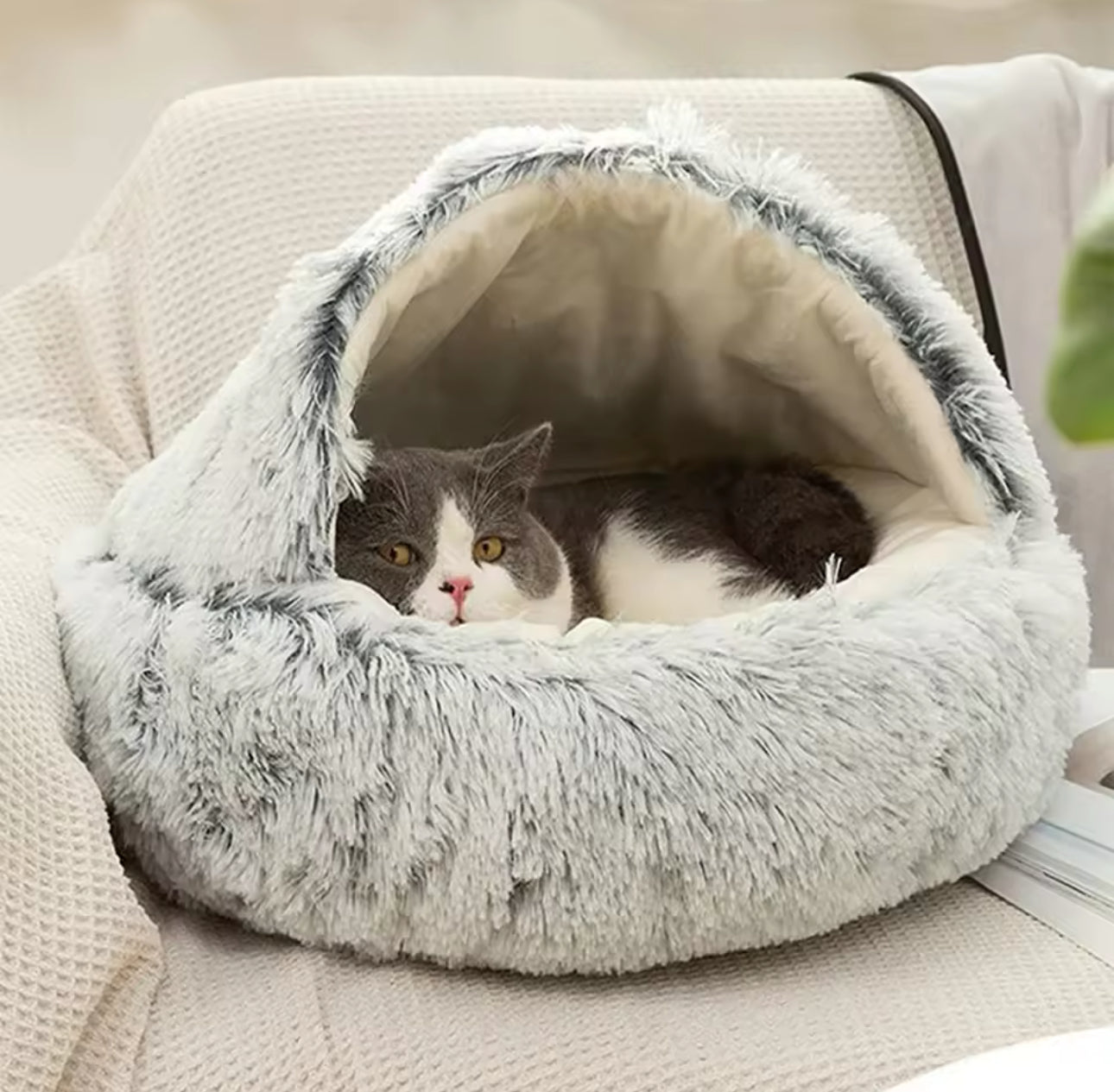 Fluffy Plush Cat Bed