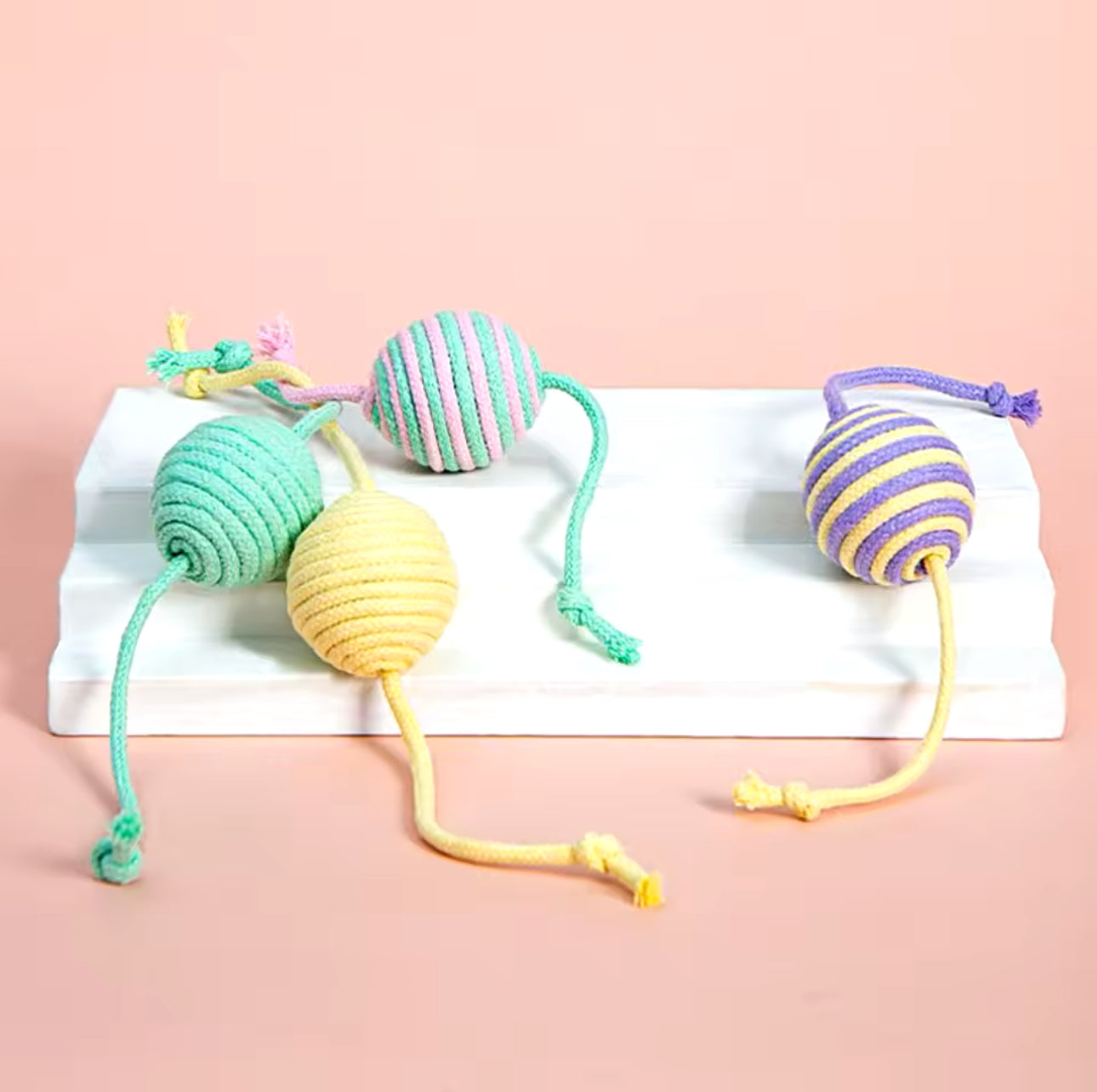 Colourful Rope Balls With Yarn String