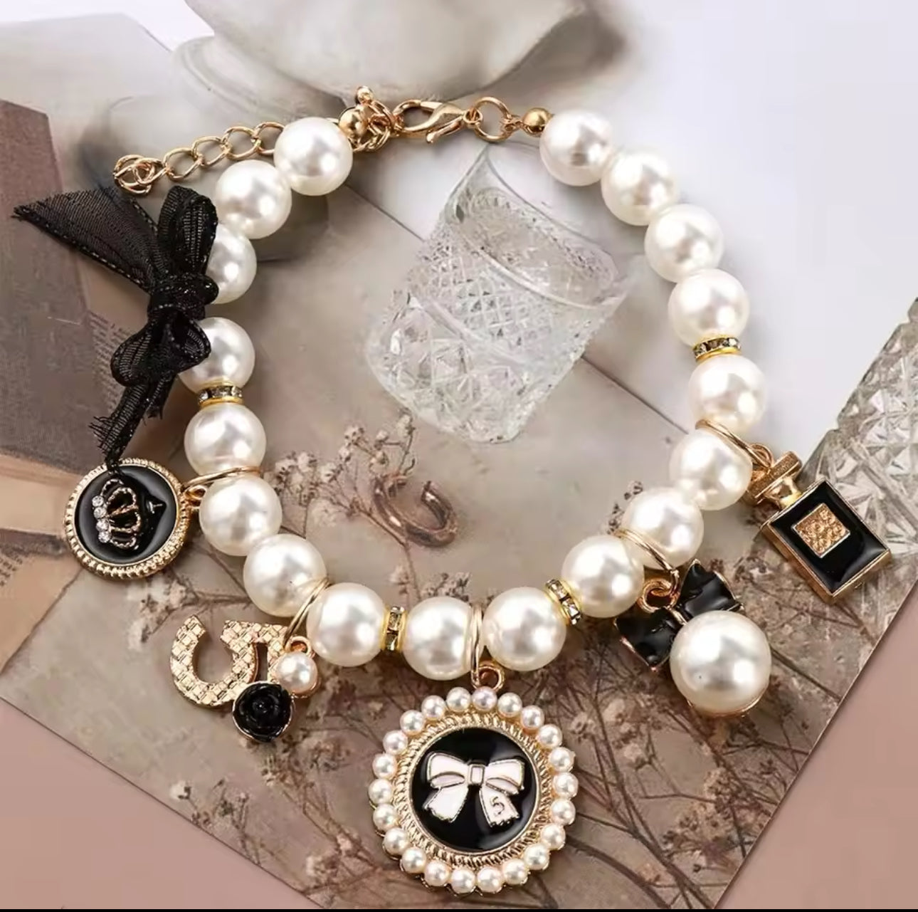 Pearl Cat Necklace Collar Costume