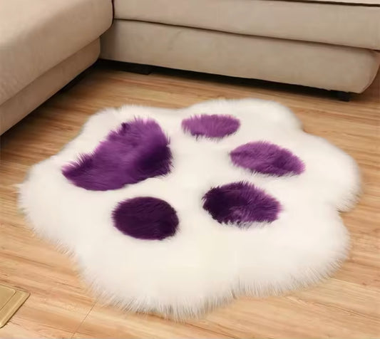 Paw Print Fluffy Rug Bed