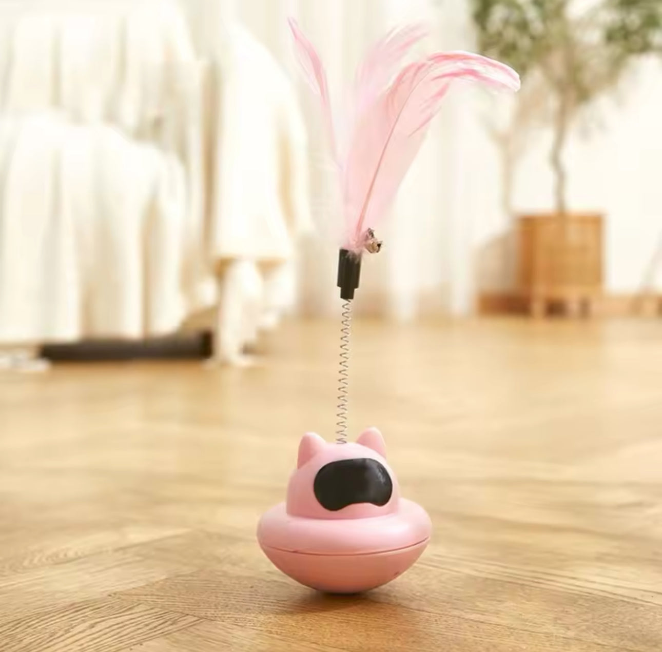 Cat Tumbler Bell Toy With Feather And Bell