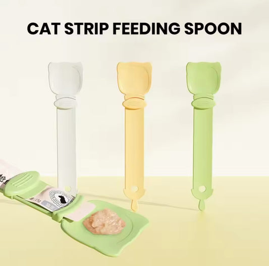 Cat Strip Food Tube Feeder Spoon