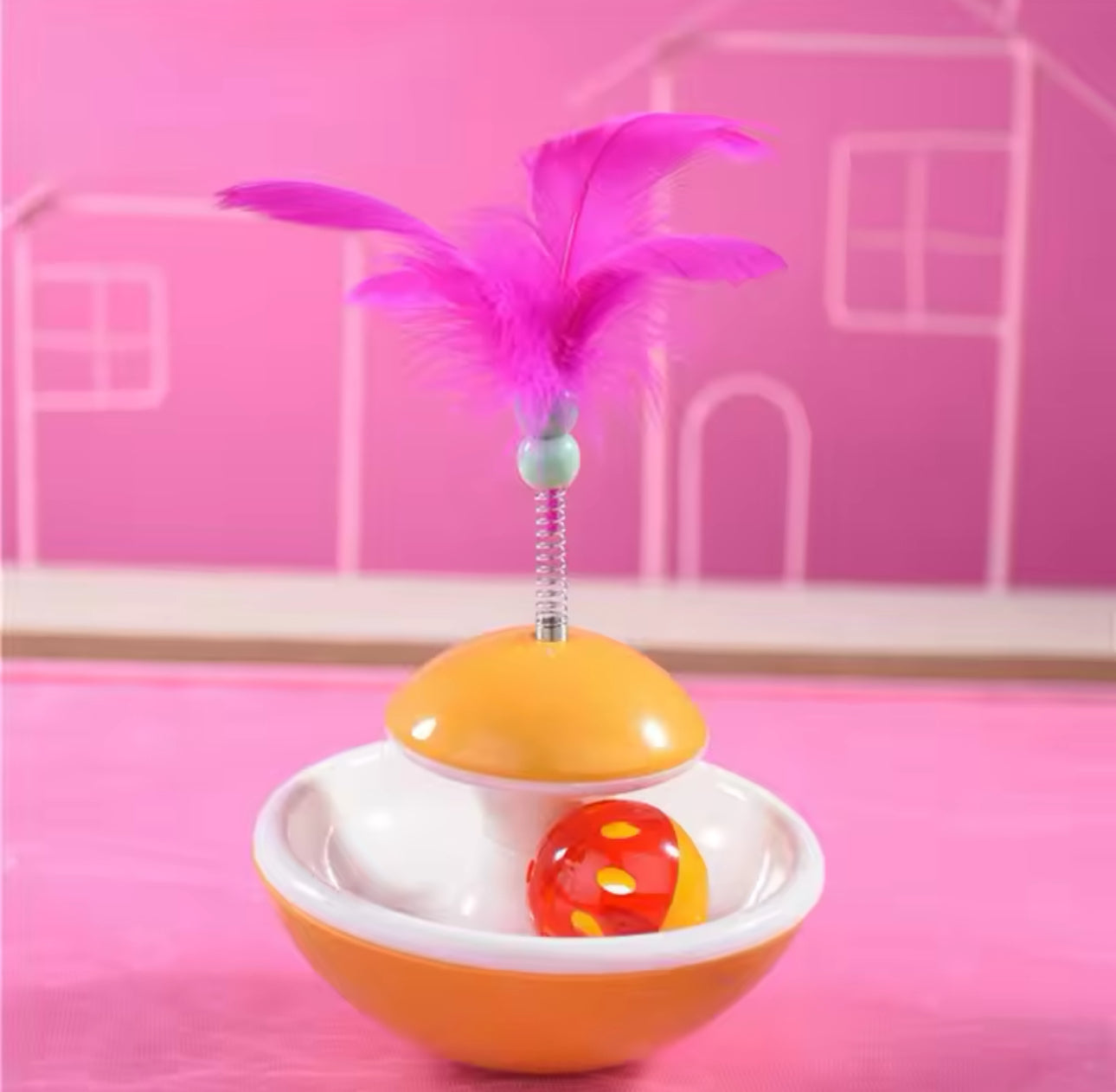 Feather Bell Tumbler Tower Toy