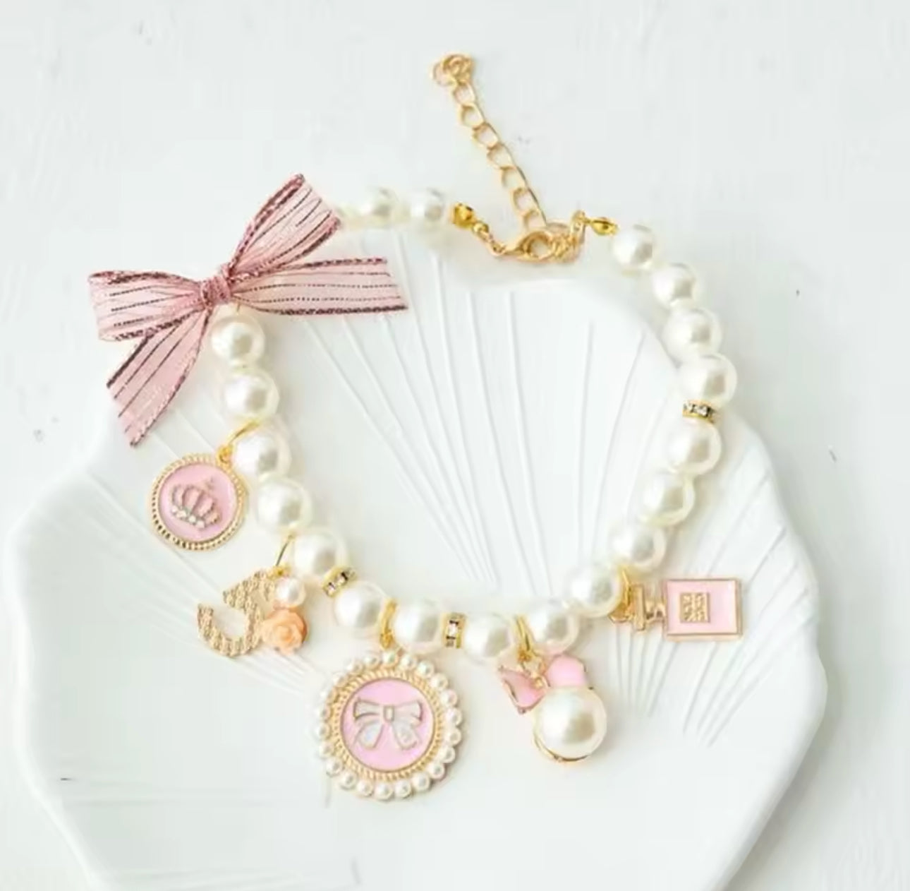 Pearl Cat Necklace Collar Costume