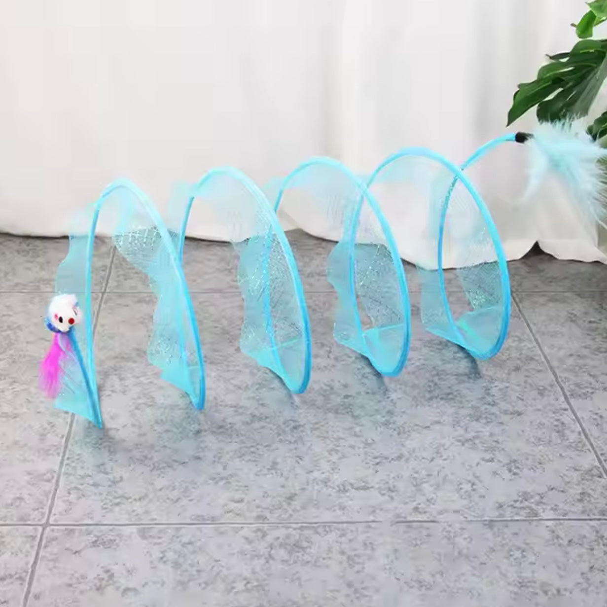 Spiral Cat Tunnel Toy Game With Mouse