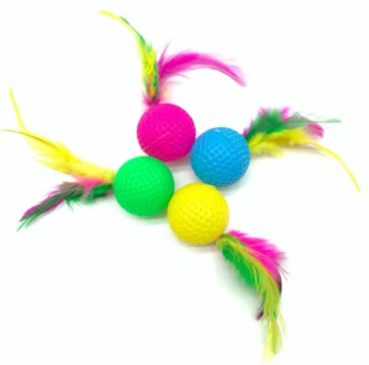 Feather Golfball Cat Toy Ball Game