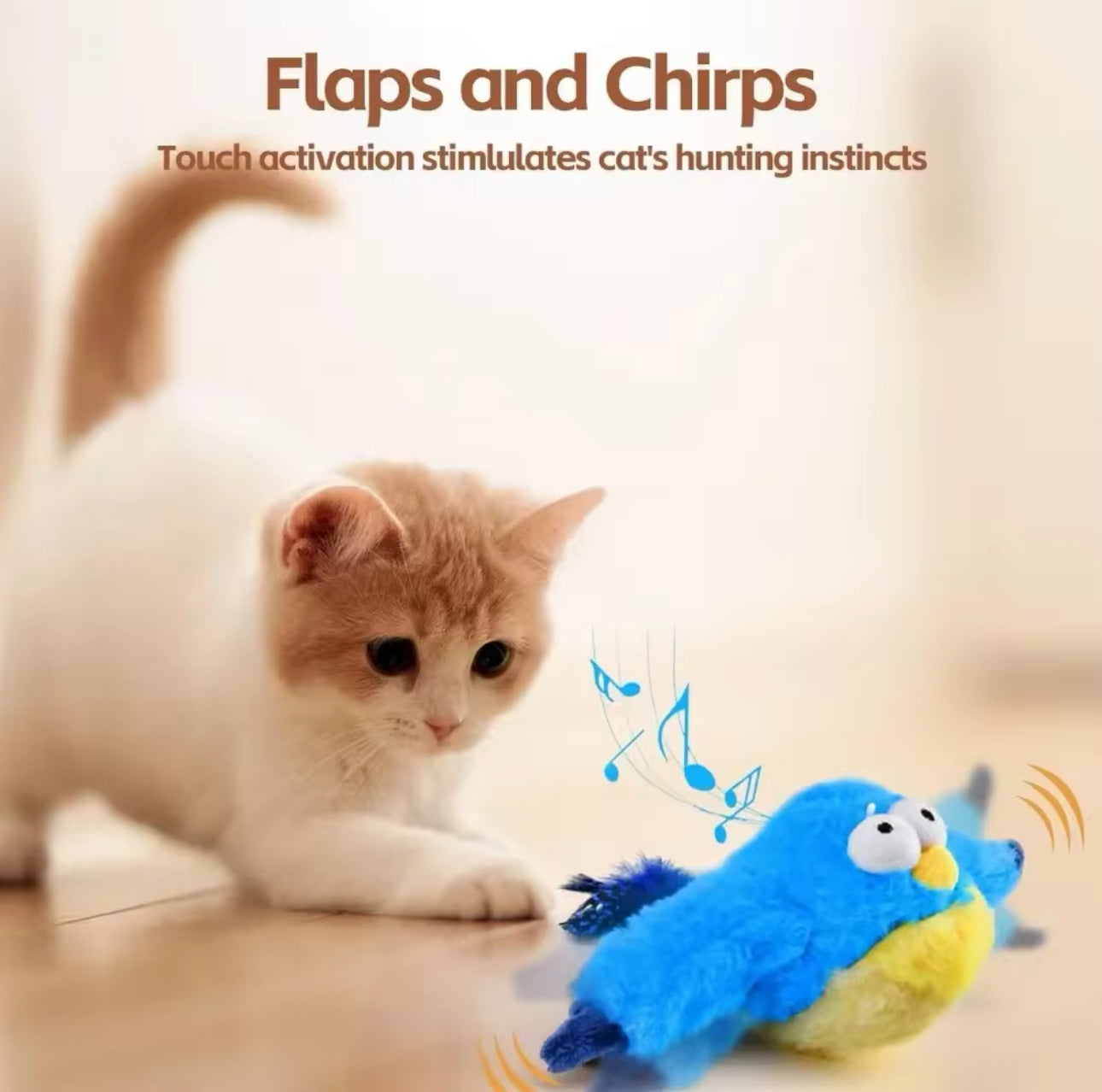 Electric Rechargeable Bird Cat Toy - Flapping Wings