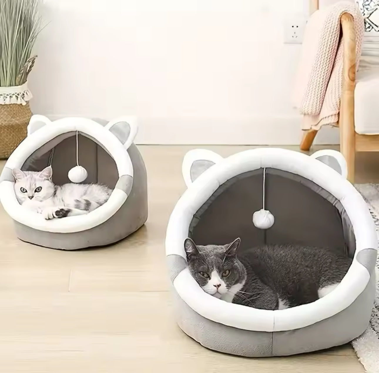 Pet Bed with Ball toy - Soft bed for cats