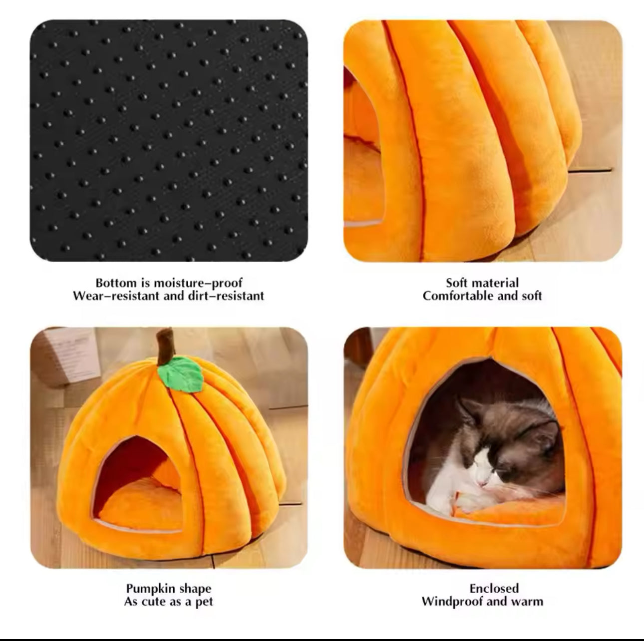 Pumpkin Cozy Cat Bed (Medium)