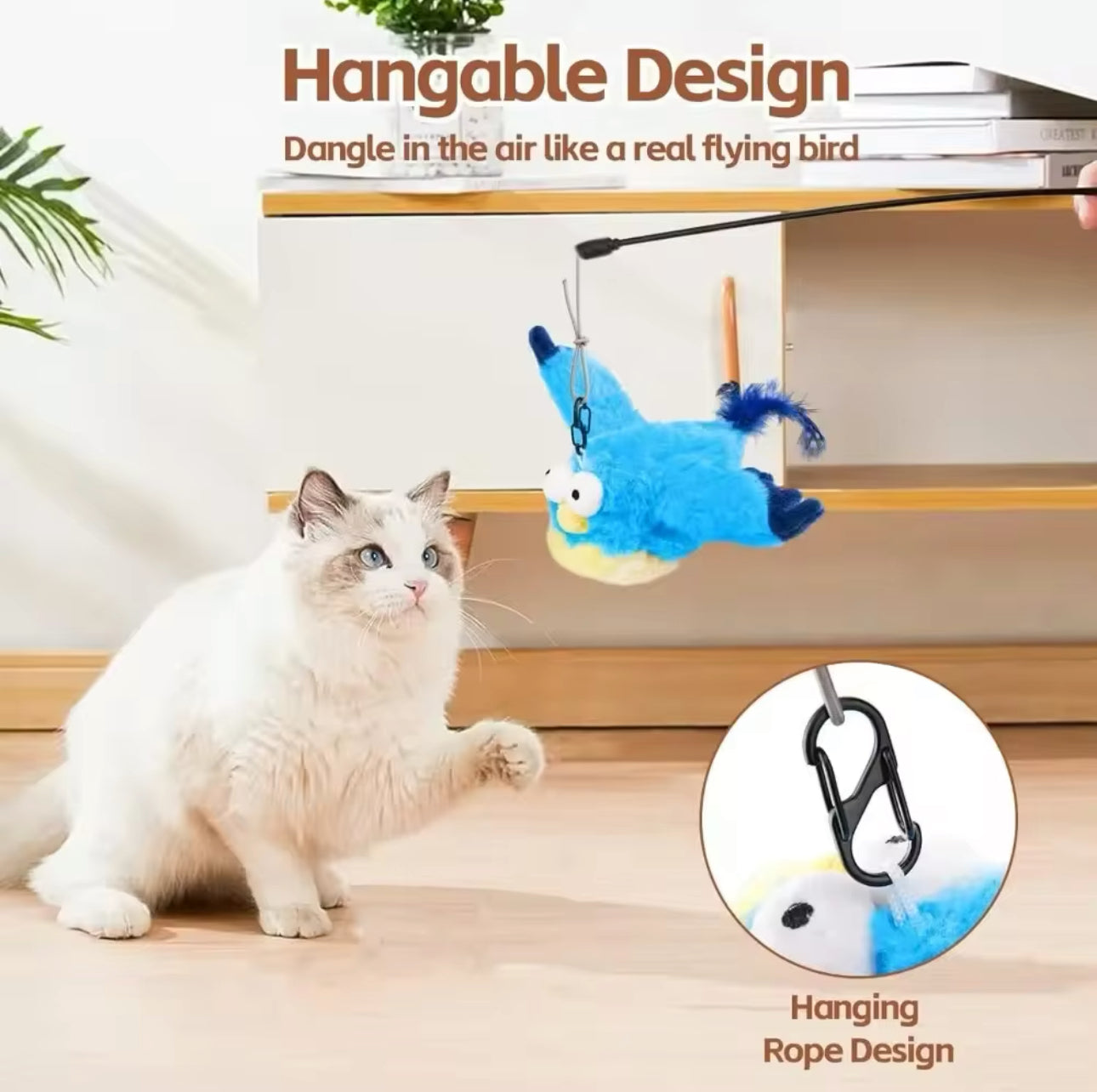 Electric Rechargeable Bird Cat Toy - Flapping Wings