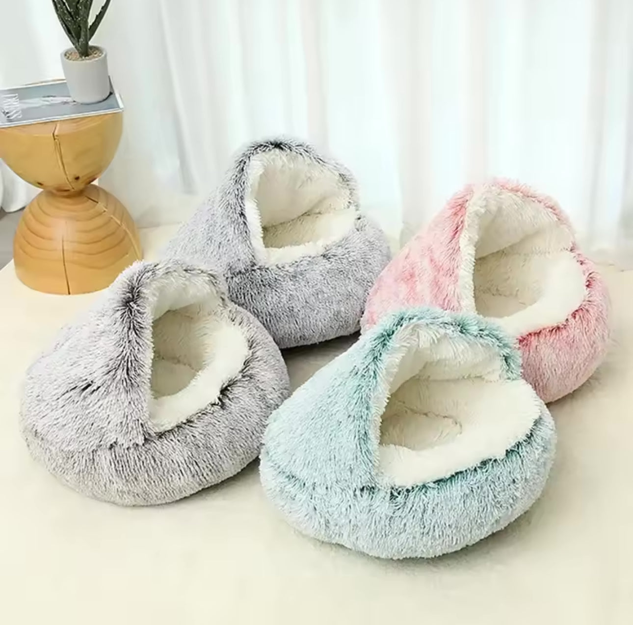 Fluffy Plush Cat Bed