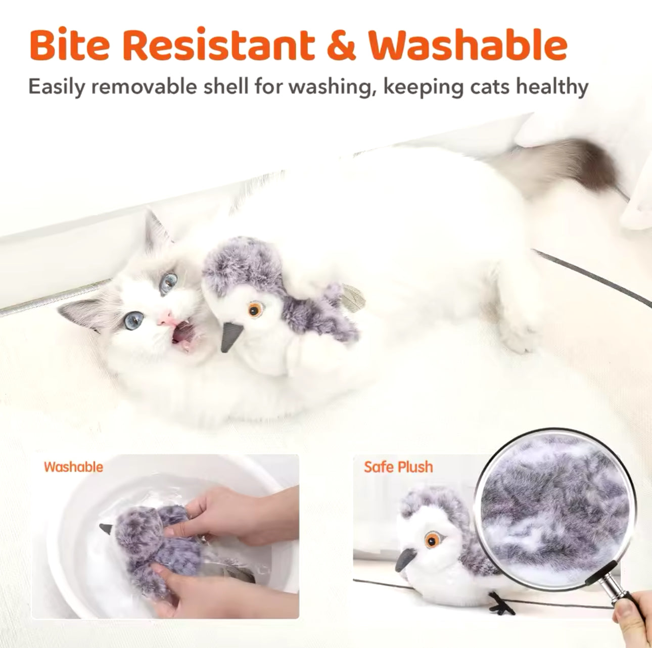 Electric Rechargeable Bird Cat Toy - Flapping Wings