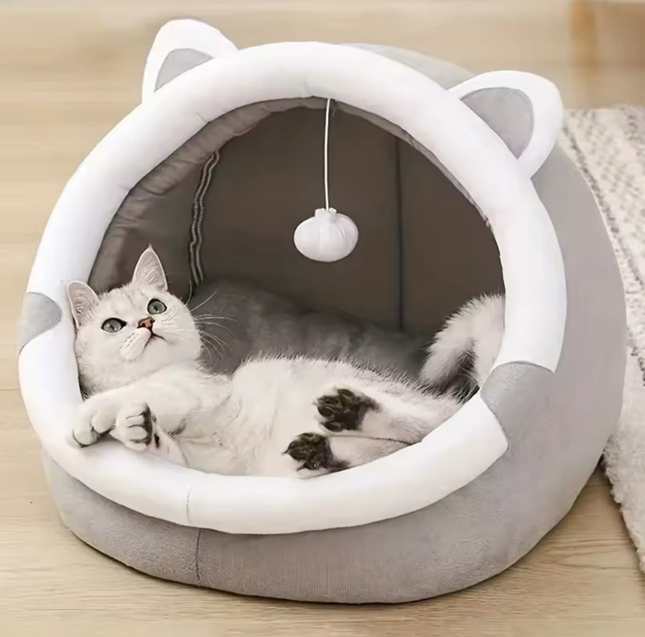 Pet Bed with Ball toy - Soft bed for cats