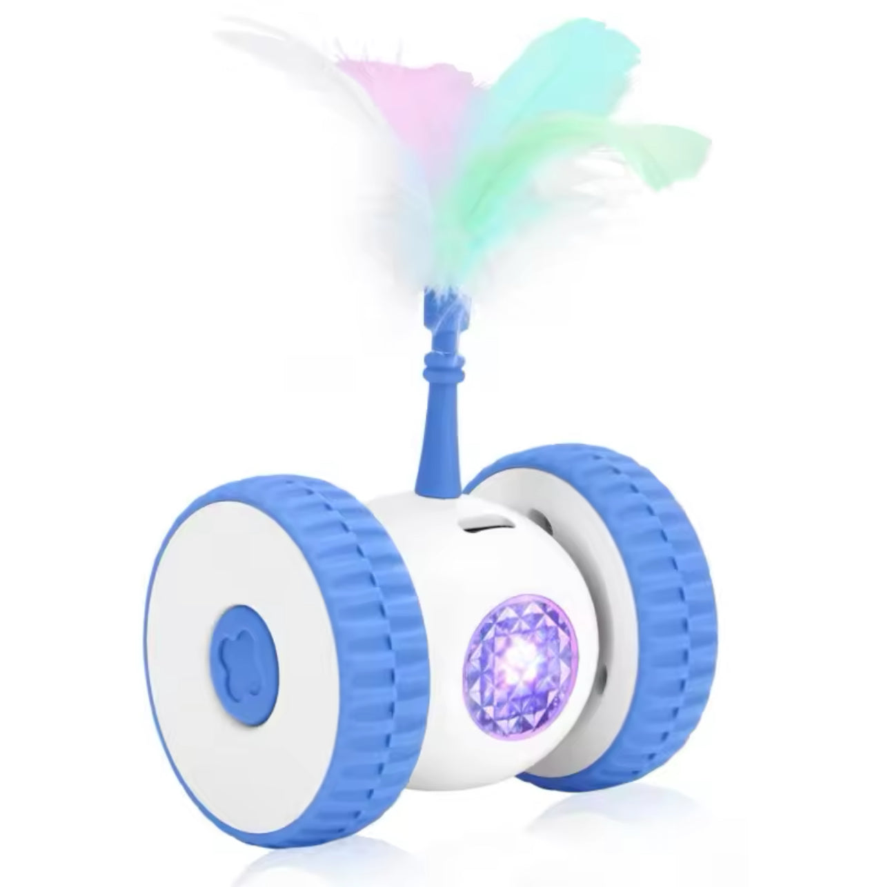 Two Wheel Roller Interactive Smart Cat Toy With Feather