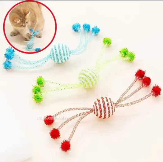 Cat Rope Pom-Pom Ball Toy Game