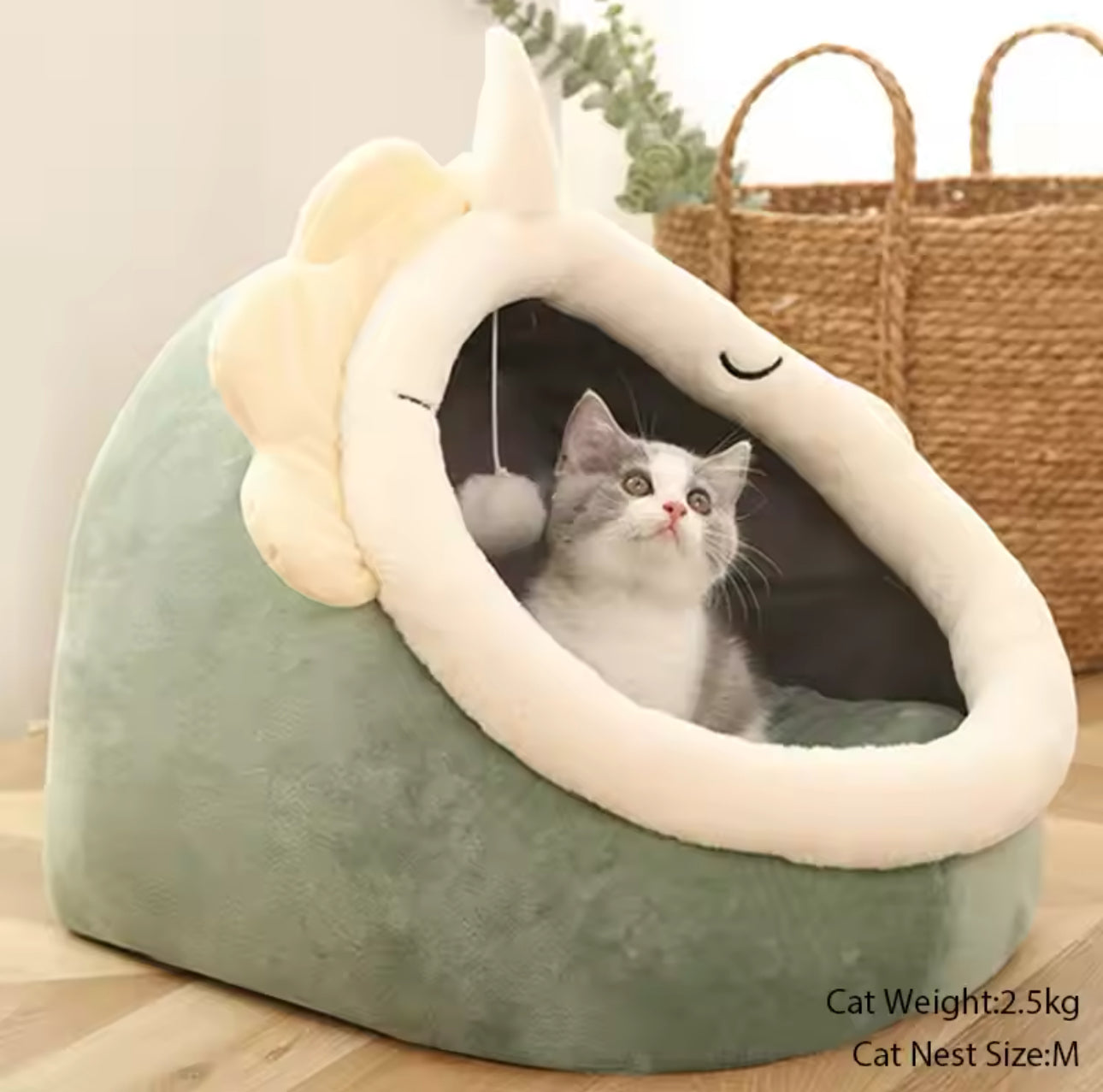 Pet Bed with Ball toy - Soft bed for cats